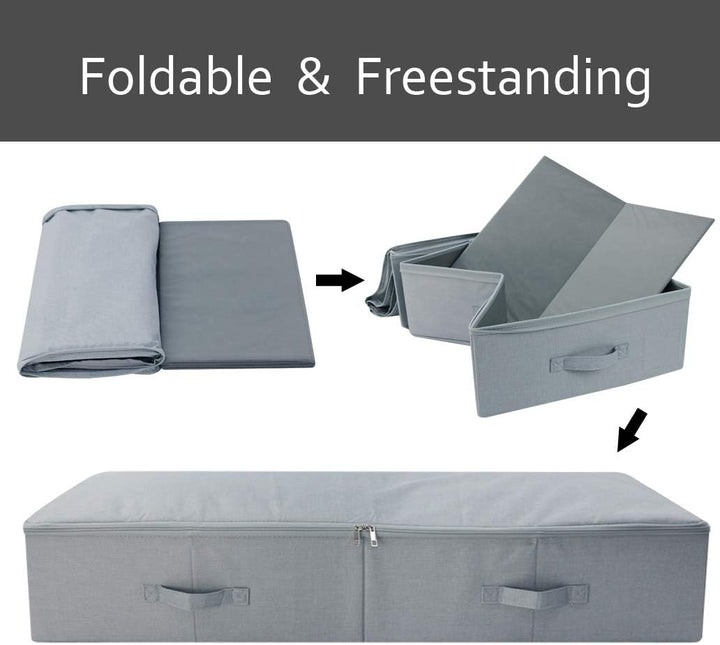 2er-Pack, 100X 43X 18cm Unterbett-Aufbewahrungskörbe für Schuhe, Pullover, Bettwäsche, Spielzeug usw
