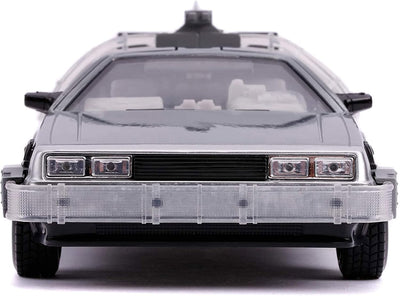 Jada Toys Zurück in die Zukunft 3, DeLorean DMC-12 Modellauto, 1:24, Time Machine, mit Licht- und Ra