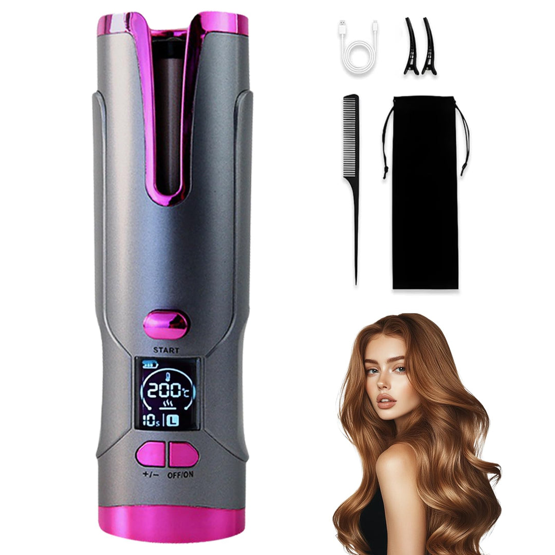 Automatischer Lockenstab, Tragbarer Kabelloser Automatischer Lockenstäbe Automatisch Rotierender Loc