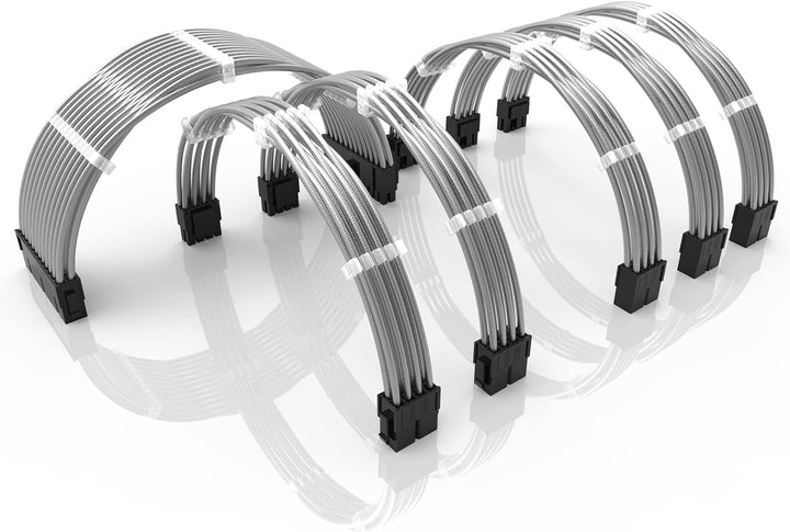 LINKUP - 50cm PSU Kabelverlängerung Ummantelt GPU Nach Mass PC Stromversorgung mit Kamm-Kit - Kompat