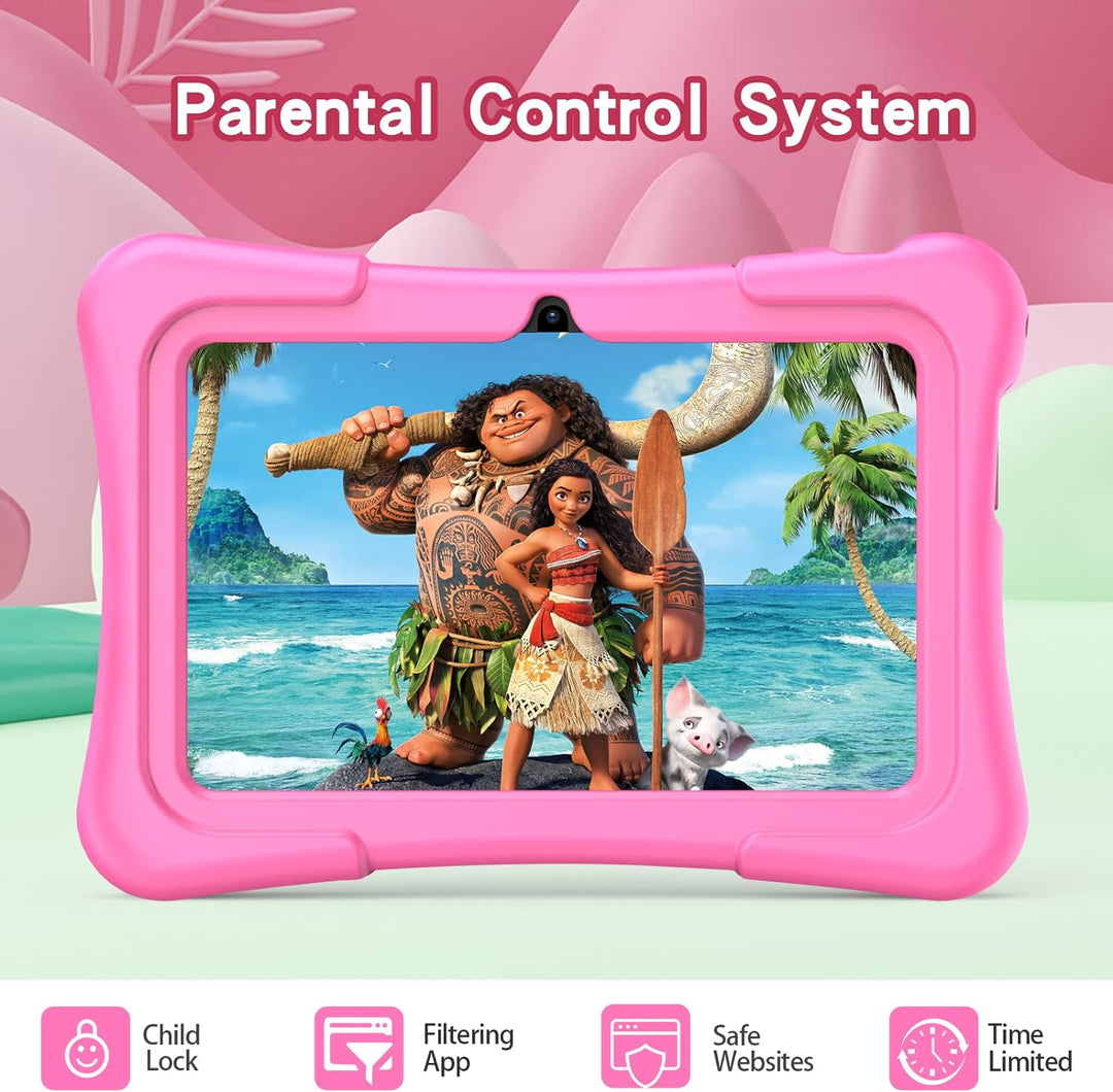 PRITOM 7-Zoll-Kinder-Tablet, Android 11, Quad Core, 2 GB RAM, 32 GB ROM, BT, WLAN, Dual-Kamera, Bild