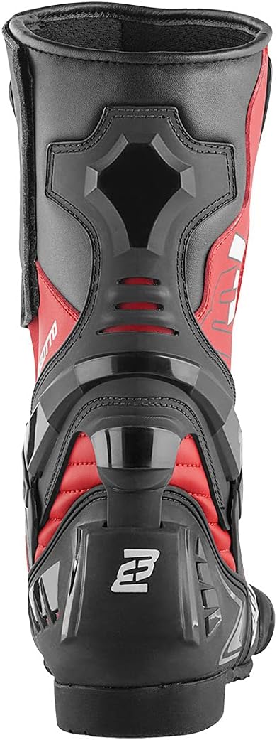 Bogotto Assen Motorradstiefel, schwarz/rot, 40 Schwarz Rot 40 EU, Schwarz Rot 40 EU