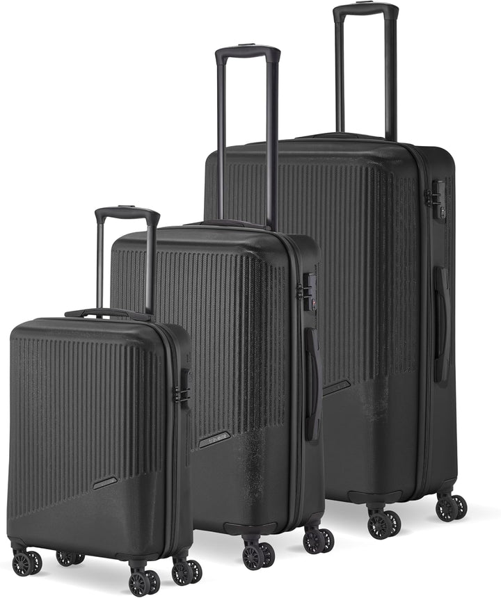 travelite 4-Rad Koffer Set 3 teilig Grössen L/M/S, Gepäck Serie BALI: ABS Hartschalen Trolleys mit T