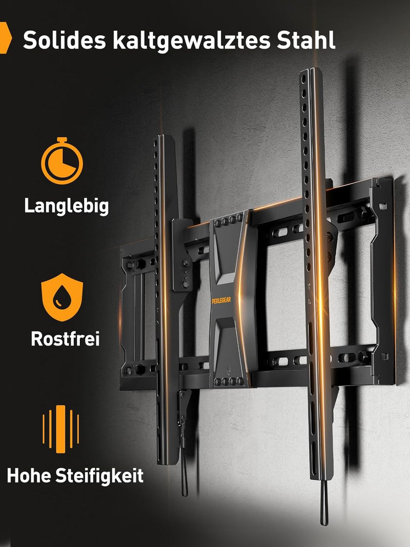 Perlegear TV Wandhalterung für die meisten 37-82 Zoll Fernseher bis zu 60 kg, neigbare Fernseher Hal