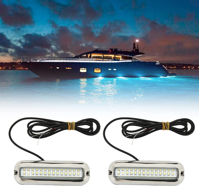 2 Stück Bootsnavigationslicht,Boots-Unterwasser LED Leuchten,Marine LED Leuchten 42 LED Wasserdichte