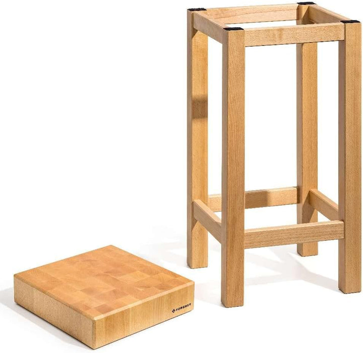 Fleischerblock Hackblock mit Sockel | 40x50x20 cm | Professioneller | aus Buchenholz | für Metzger,