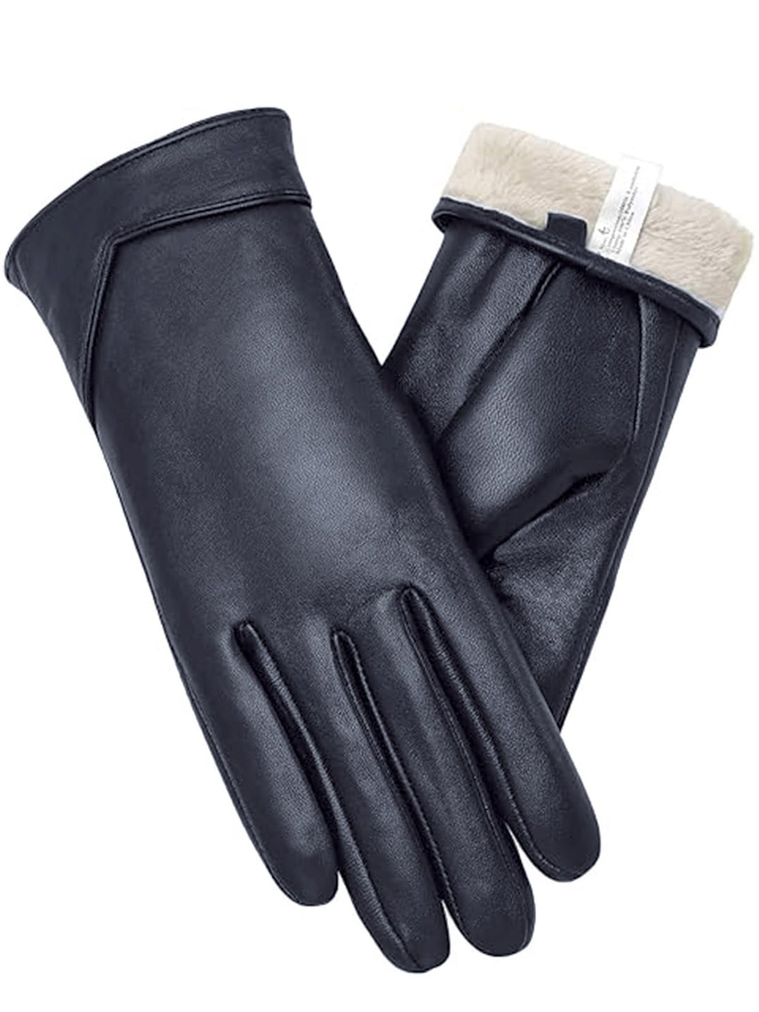 vislivin Touchscreen Handschuhe Damen Winter Lederhandschuhe Warme Leder SMS Handschuhe Dunkelblau M