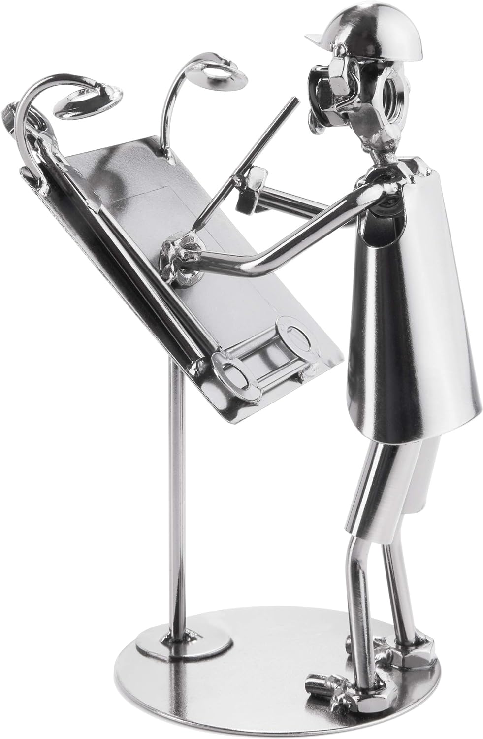 BRUBAKER Schraubenmännchen Architekt - Handarbeit Eisenfigur Metallmännchen Bauplaner - Metallfigur