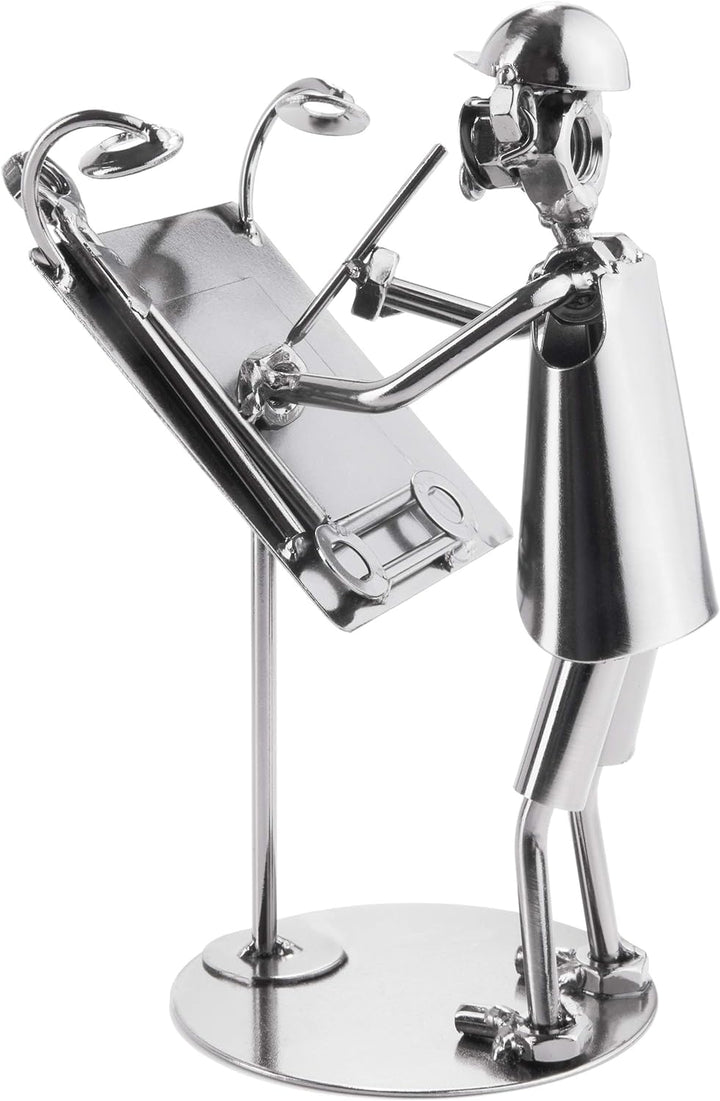 BRUBAKER Schraubenmännchen Architekt - Handarbeit Eisenfigur Metallmännchen Bauplaner - Metallfigur