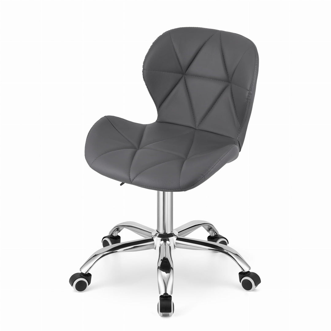 NMK HOME Drehstuhl mit Rollen - Höhenverstellbar Polsterstuhl - Home Office Samt Stuhl mit Geometris