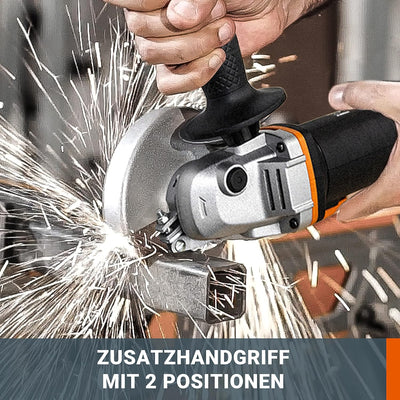 WORX WX800.9 Li-Ion Akku-Winkelschleifer 20V – Kompakter Schleifer mit schmalem Körper & Zusatzhandg