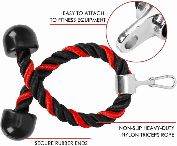 LAPONO Nylon Trizepsseil, Kraftstation Trizeps Seil Pull Down Gedrehtes Seil Trizepstau zum Herunter