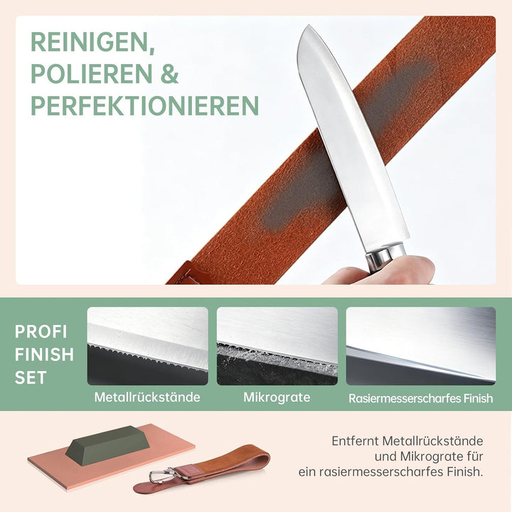Schleifstein Set für Messer，whetstone mit 4 Körnung（400/1000 3000/8000）zum Schärfen von Messern，shar