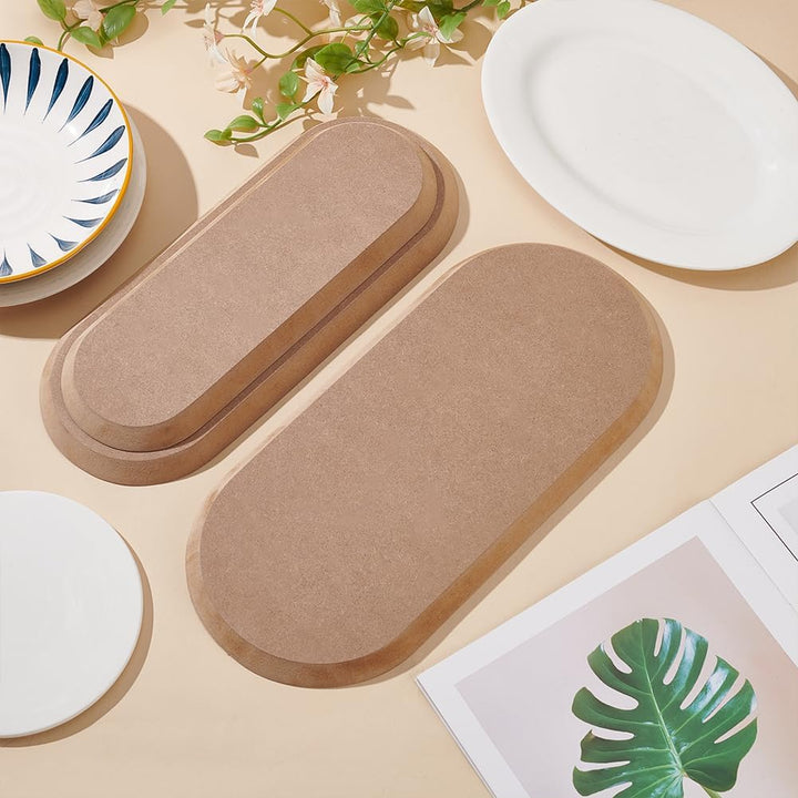 BENECREAT 3 Grössen Tan Keramik Schablone für Ton, Holz Oval Keramik Schablonen Töpferei Werkzeuge f