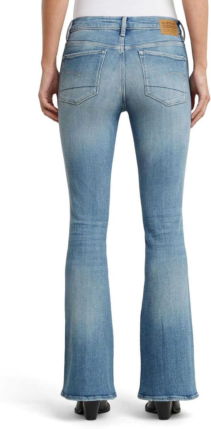 G-STAR Damen 3301 Flare Jeans 23W / 30L Blau (Sun Faded Summer Sky D21290-d441-h099), 23W / 30L Blau