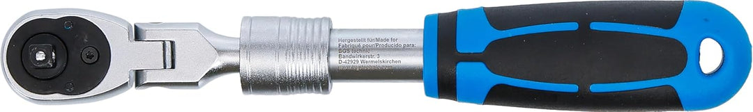 BGS Umschaltknarre, ausziehbar, abwinkelbar, 1/4" - 210 - 250 mm 25125 6,3 mm (1/4"), 6,3 mm (1/4")