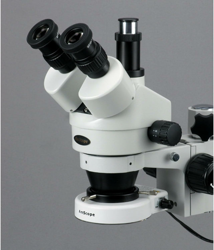 AmScope SM-3TX-80S Trinokulares Zoom Stereomikroskop mit Auslegerständer und 80 LED-Licht, 3.5X-45X,