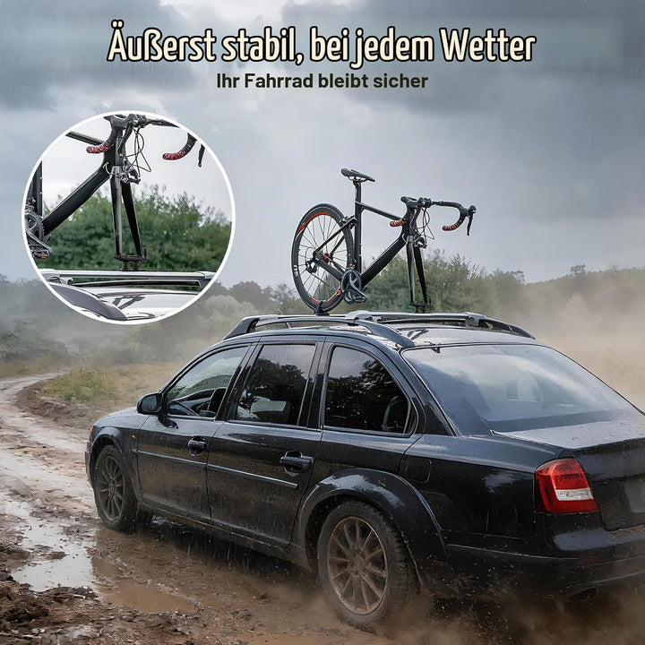 Cyleto Fahrrad Gabelhalterung aus Aluminiumlegierung für Auto Dachträger, mit Schnellspanner &amp; Steck