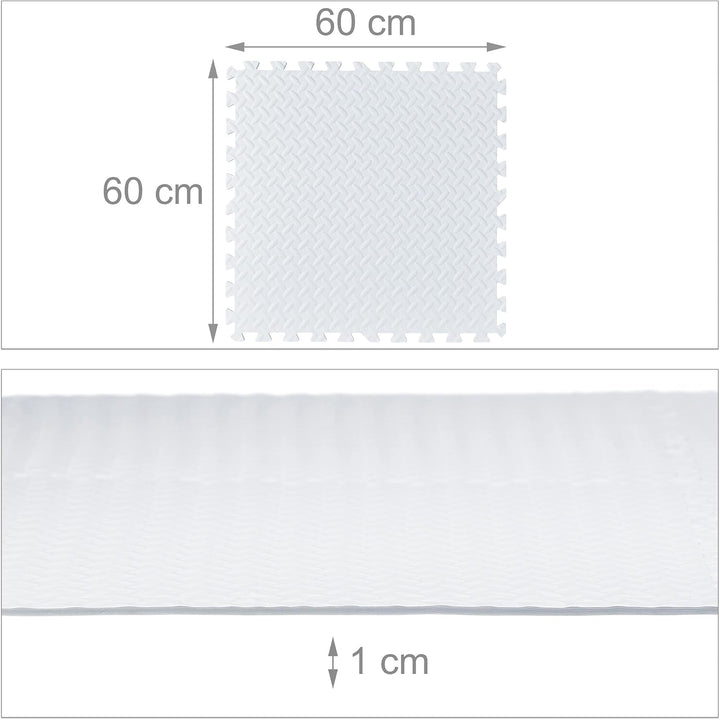 16 x Bodenschutzmatte, 60x60 cm, Schutzmatten mit Rand, Eva, 6m² Gesamtfläche, Unterlegmatte für Fit