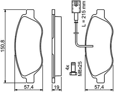 Bosch BP337 Bremsbeläge - Vorderachse - ECE-R90 Zertifizierung - vier Bremsbeläge pro Set