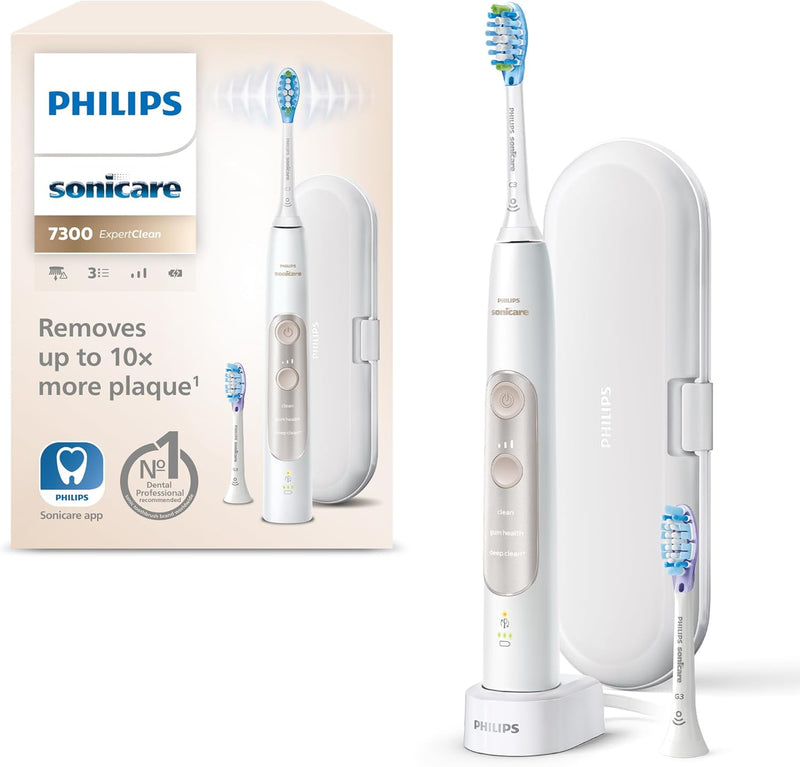 Philips Sonicare ExpertClean 7300 Elektrische Schallzahnbürste mit App, weiss (Modell HX9601/03), We