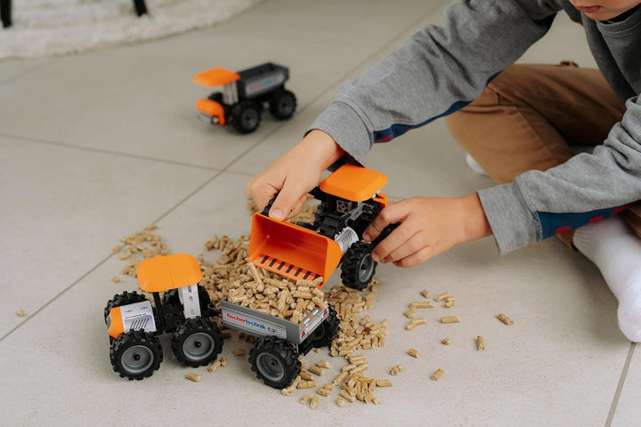 fischertechnik Loader 576106 – pädagogisches Konstruktionsspielzeug, Radlader-Spielzeug-Bausatz für