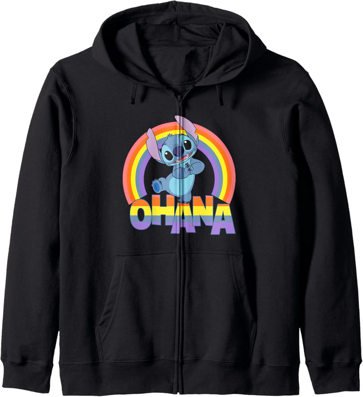 Disney Lilo & Stitch Pride Ohana Rainbow Cute Logo Kapuzenjacke