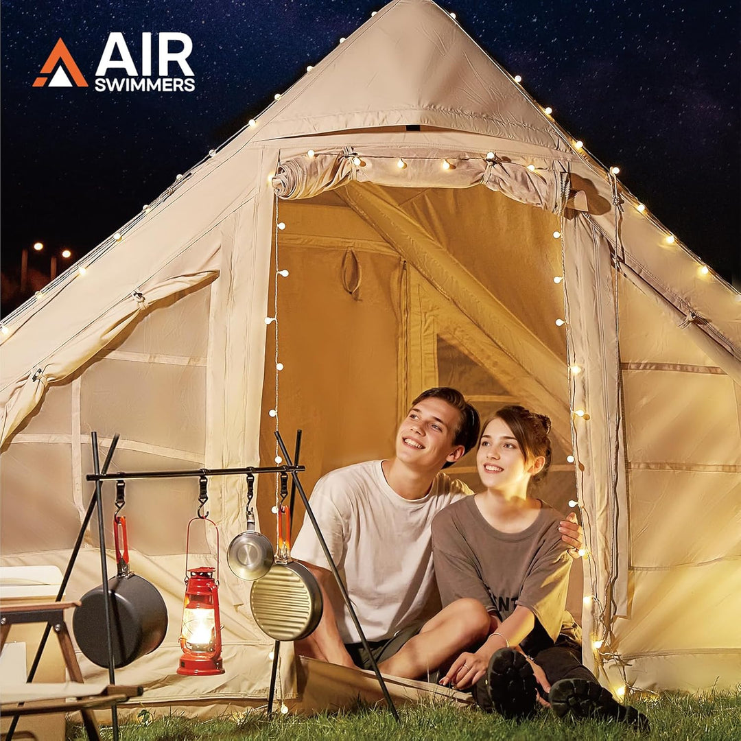 Aufblasbares Zelt 2-10 Personen, Inflatable Tent mit Rauchabzug, Camping Zelt Aufblasbar- 5 Minuten