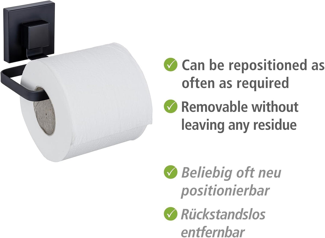 WENKO Toilettenpapierhalter Mod. Quadro eleganter Edelstahl-Wandhalter zur praktischen Aufbewahrung