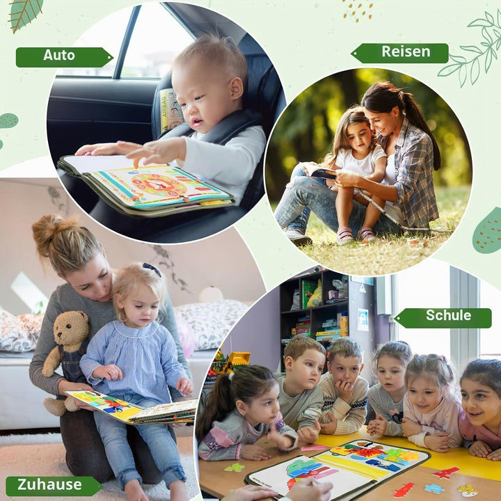 Almaxi Busy Board Montessori Spielzeug für die Entwicklung deines Kinde English, English