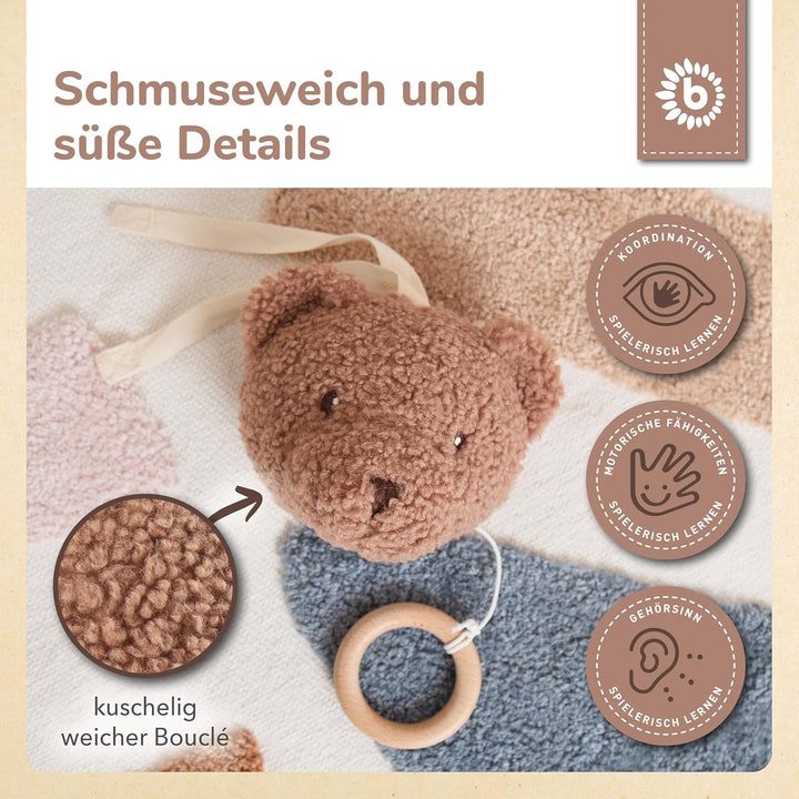 Bieco Musikspieluhr Bär Mika | ca. 30 cm | Baby Spieluhr aus Bouclé | Teddy Einschlafhilfe Babys | T
