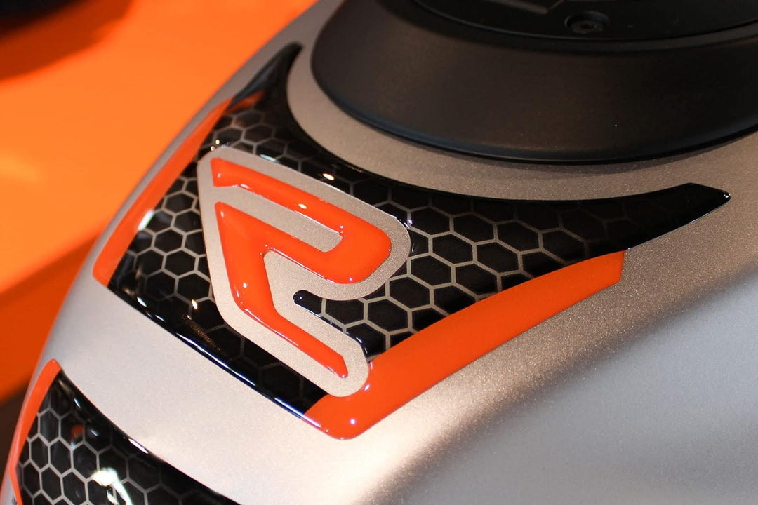 Tankpad Kniepad Set kompatibel für KTM 1290 Super Duke R Orange Silber X850048 Spar-Set, Spar-Set