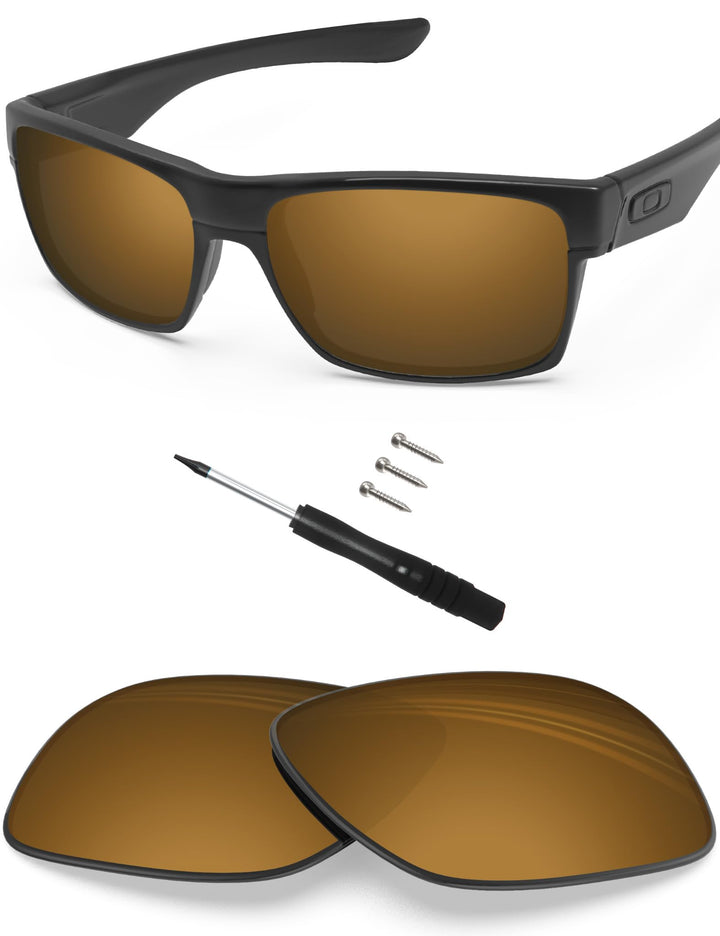 BlazerBuck Polarisierte Ersatzgläser für Oakley TwoFace Perlengold Polarisiert - [Polycarbonat Ar Be