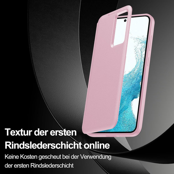 für Samsung S22 Smart View Hülle, Wallet Smartphone Case, für Samsung Galaxy S22 Handyhülle Clear Vi