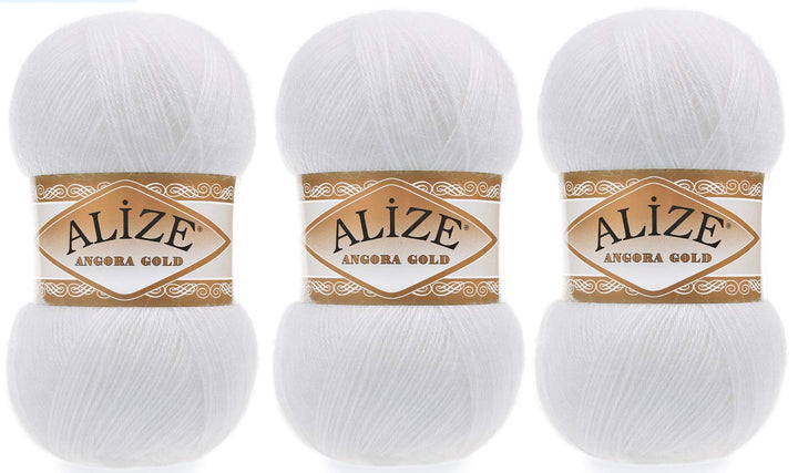 Alize Angora Goldgarn, 20 % Wolle, 80 % Acryl, 3 Skn, 300 g, 1805 Yds Faden, Häkeln, Handstricken, t