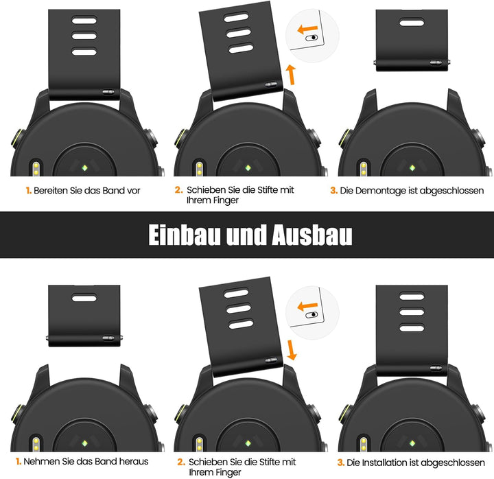 ANBEST 18mm Silikon Armband für Garmin Vivoactive 4S/Forerunner 255S/265S/Venu 2S Armband, 18mm Quic