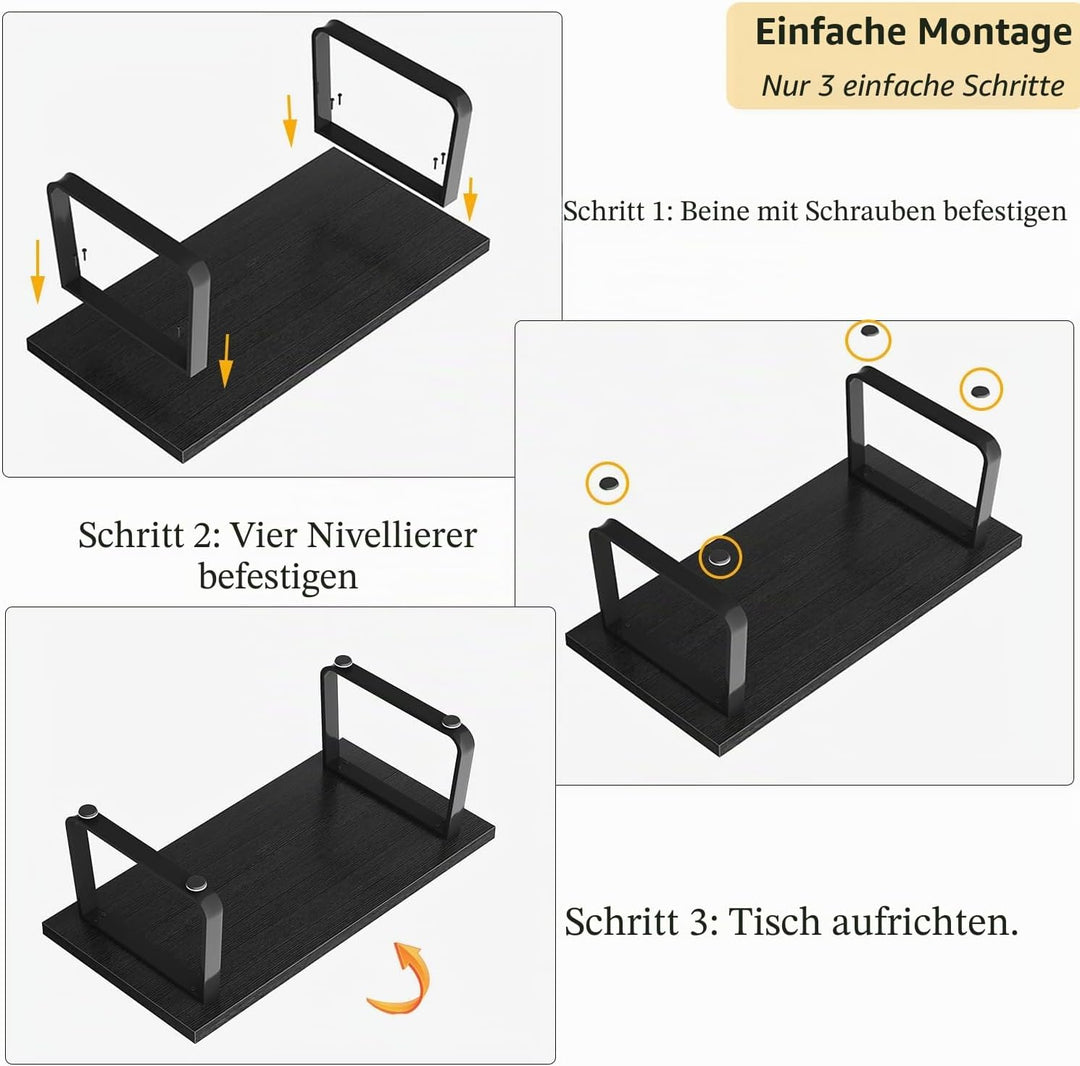 HSH Couchtisch, Wohnzimmertisch Tisch aus Metallgestell, Kaffeetisch für Wohnzimmer, Teetisch aus Ho