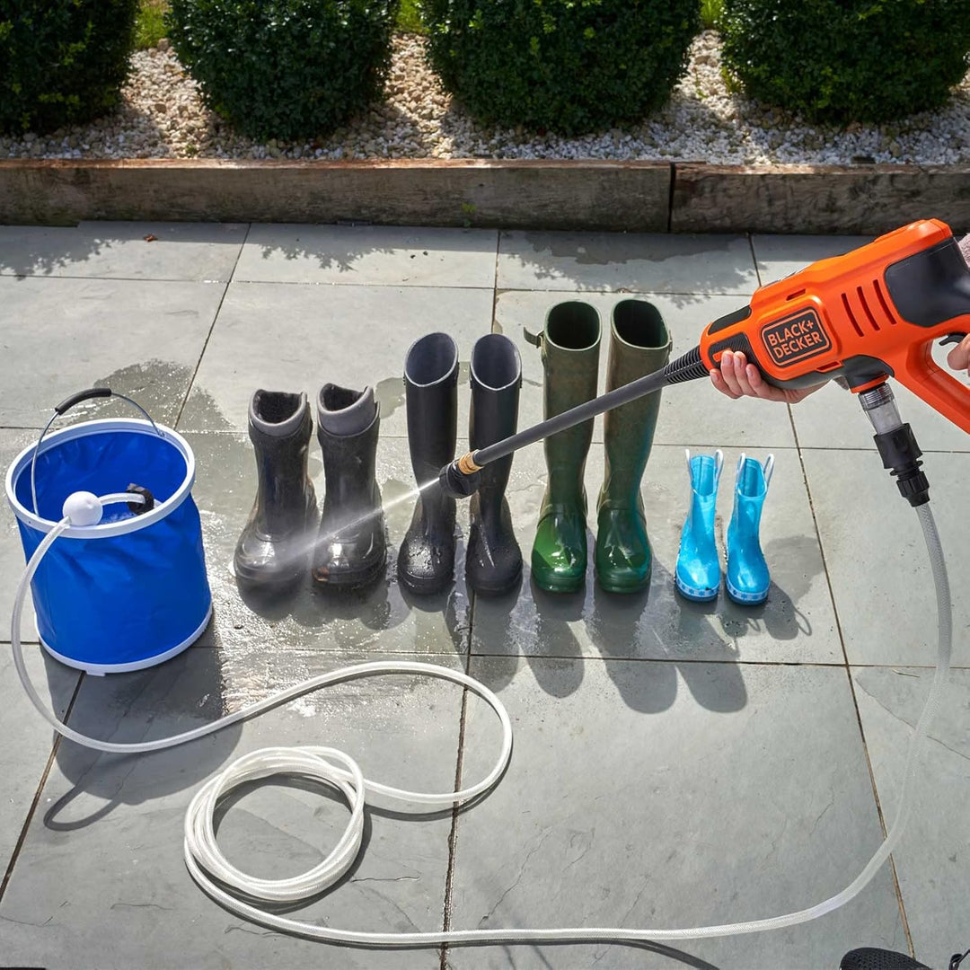 Black+Decker Akku-Druckreiniger BCPC18B (18V, 24 bar, mobiler Druckreiniger zur Reinigung oder Bewäs