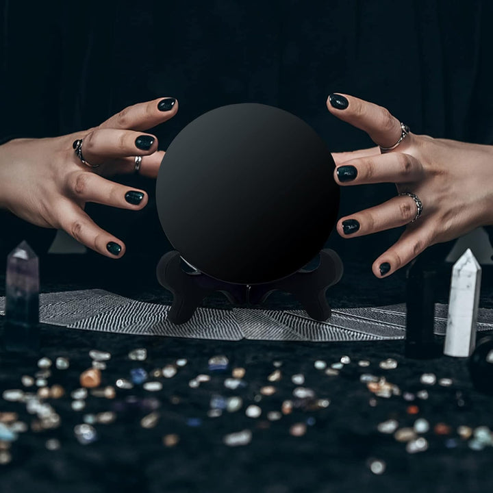 UGZDEA Schwarzer Obsidian Spiegel, Schwarzer Obsidian Wahrsagespiegel Für Heimdekoration-Yoga Medita