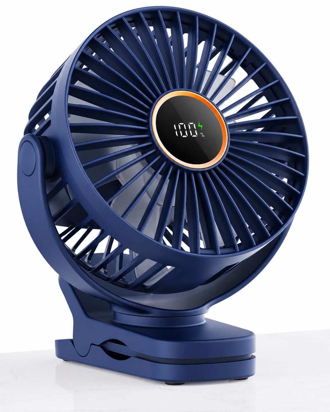 TUNISE USB Ventilator mit Clip, Mini Ventilator 3 Stufen 4,5 m/s, 2000mAh Akku 9,5Std Laufzeit, Tisc