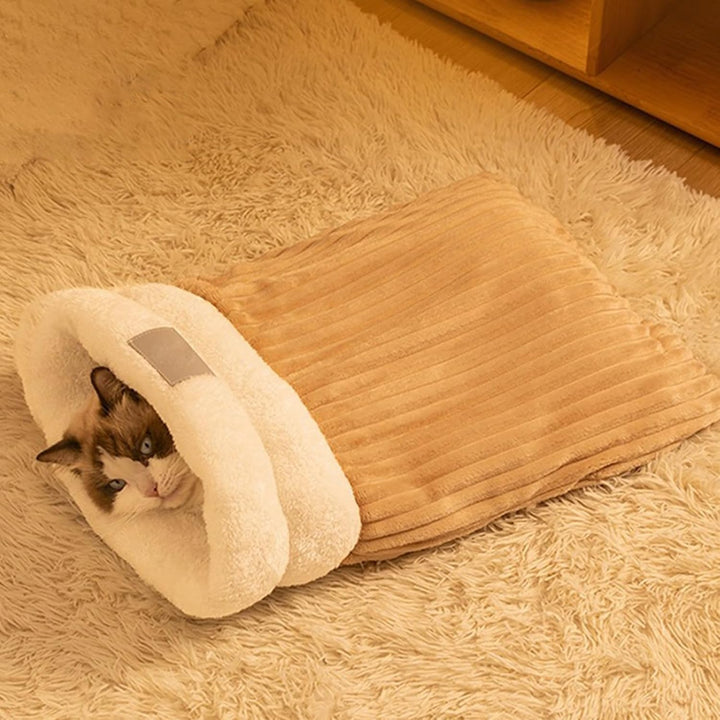 Katzenschlafsack,katzenschlafsack flauschig,Bequemes Katzen Schlafsack,Cat Winter Sleeping Bag,Schla