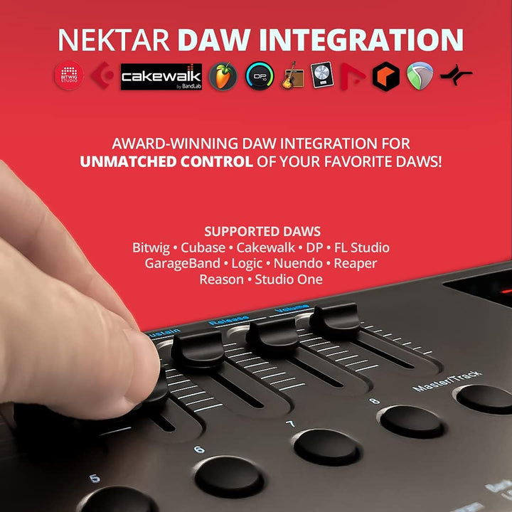 Nektar Impact LX61 + USB-MIDI-Controller-Keyboard mit DAW-Integration Single, Single
