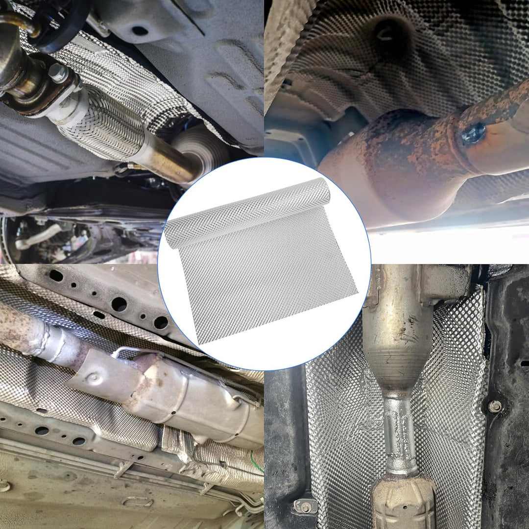 Gohytal Hitzeschutz Hitzeblech Geprägte, 100 cm x 40 cm Hitzeschutzblech Aluminium Motorsport Isolie