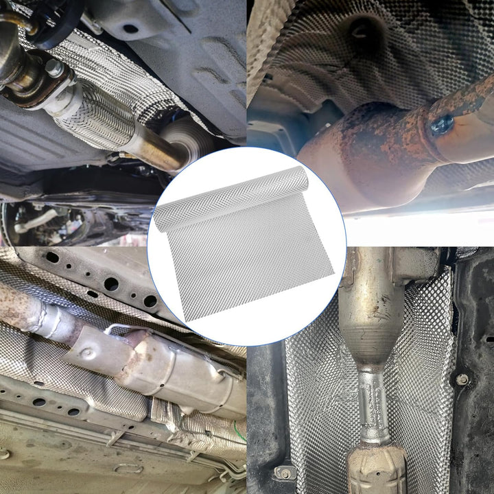 Gohytal Hitzeschutz Hitzeblech Geprägte, 100 cm x 40 cm Hitzeschutzblech Aluminium Motorsport Isolie