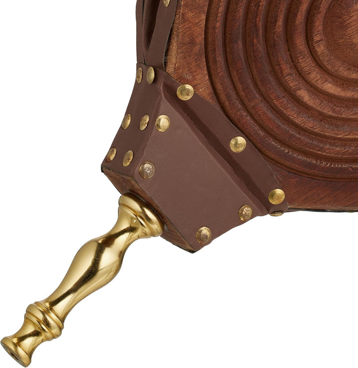 Relaxdays Blasebalg, Holz, Luftgebläse für Grill & Kamin, Länge: 47 cm, rustikales Design, Handblase