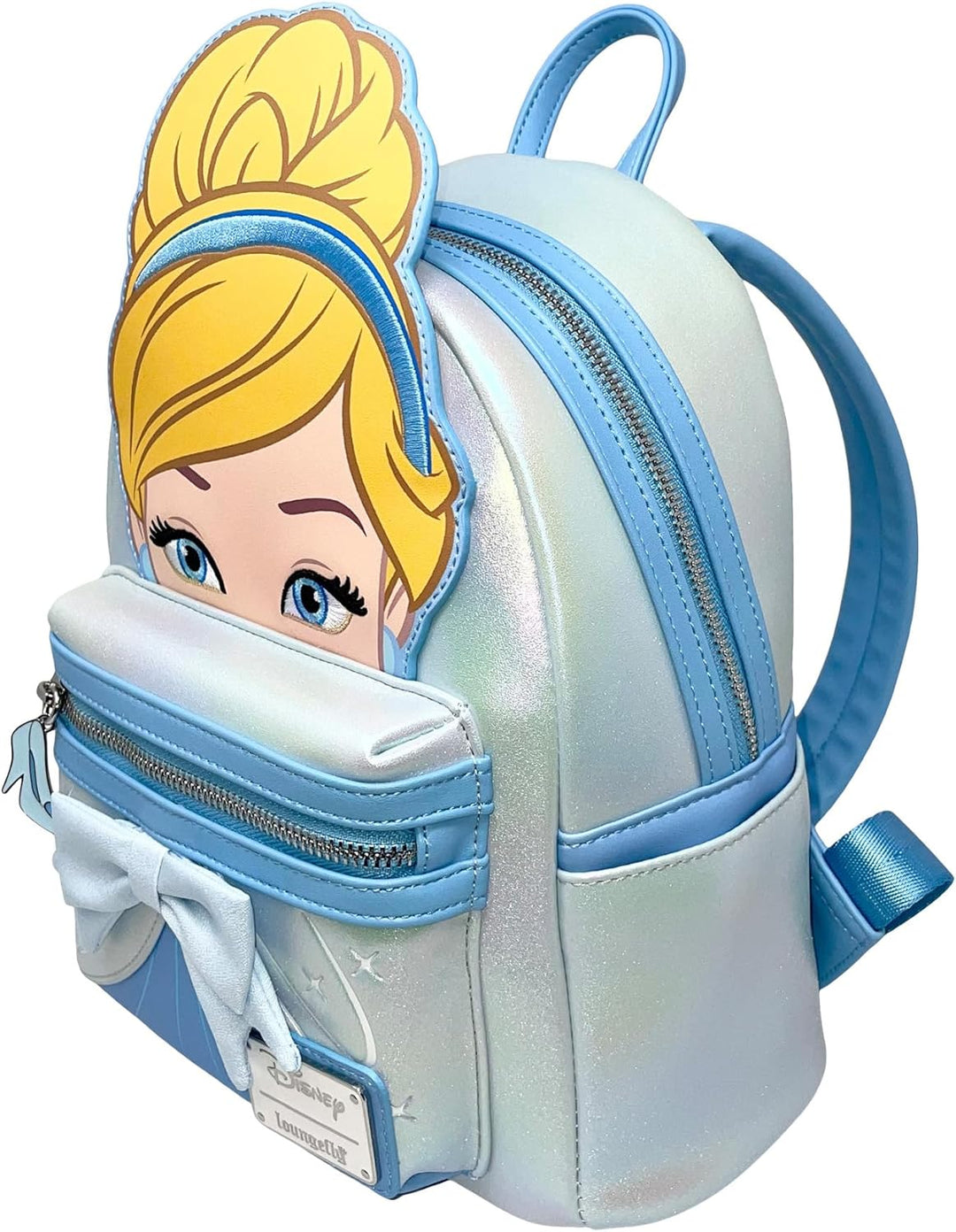 Loungefly Disney Cinderella Cosplay Damen Schultertasche mit doppeltem Riemen, Blau, Medium