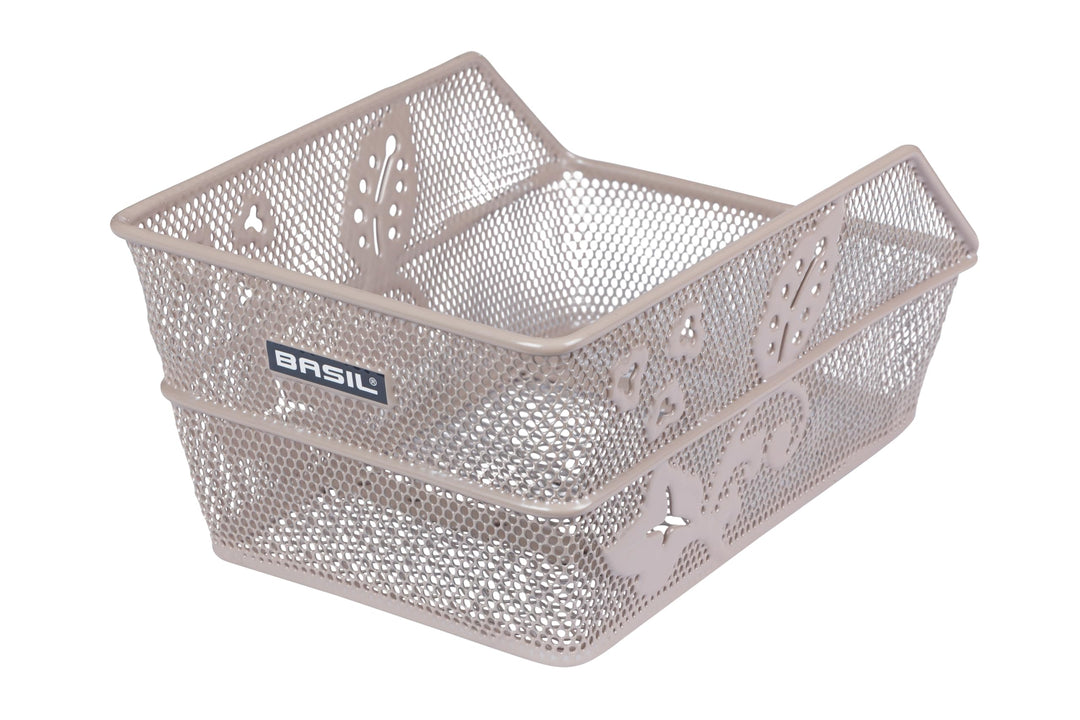 Basil Cento Flower Kinder-Fahrradkorb – Hinterrad – Fest Montierbar – 31×21×9 cm – Stabiler Stahlkor