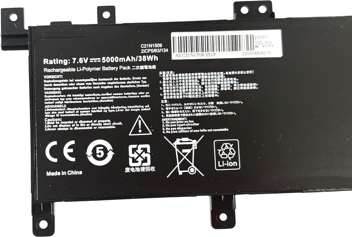 FengWings® C21N1509 38Wh 7.6V Akku Kompatibel mit Asus X556 X556U X556UA X556UB X556UF X556UJ X556UQ