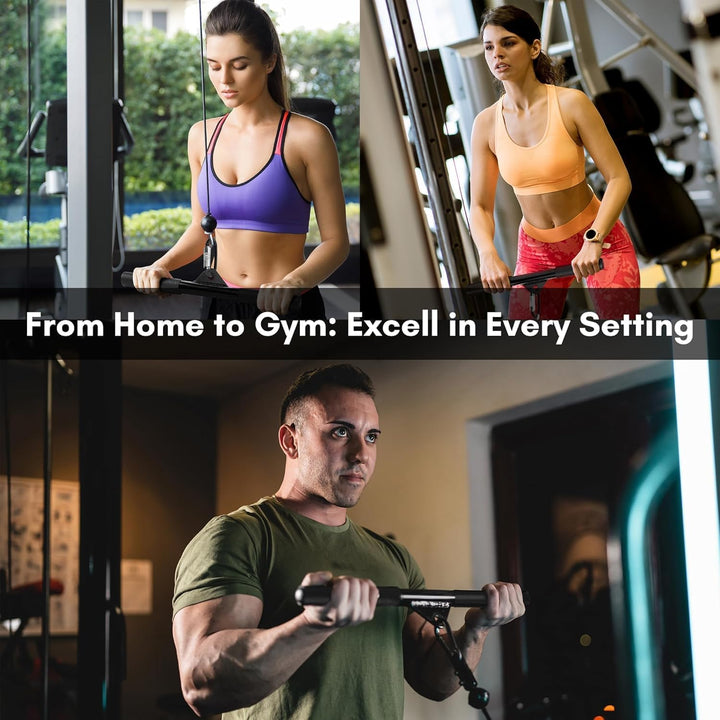 EVMT Ultimate Gym Zubehör - 68,6 cm Trizepsseil, 101,6 cm & 38,1 cm Pulldown-Stangen - Umfassendes H