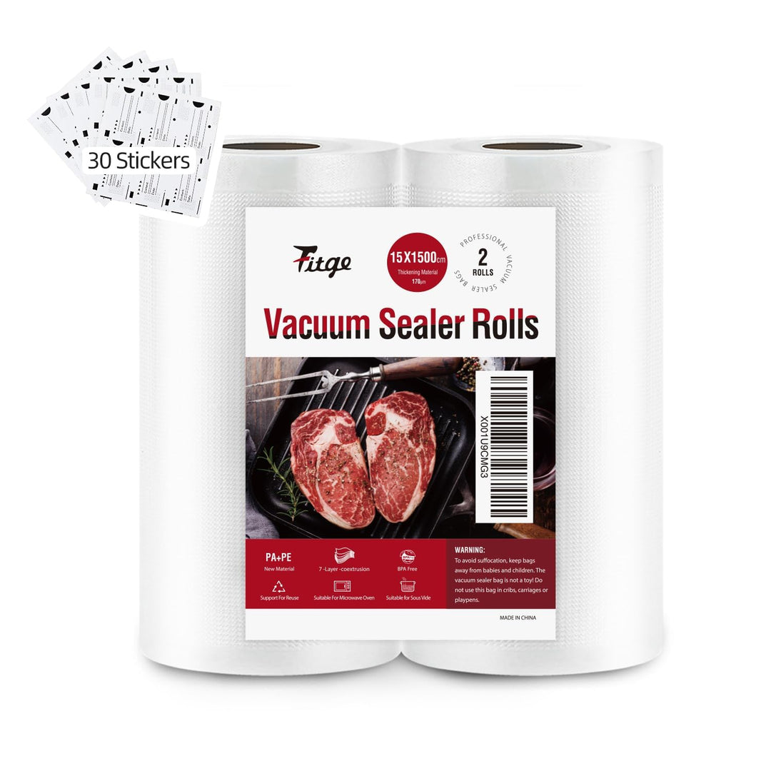 Vakuumierbeutel 170µm 15x1500cm/2 Rollen für alle Vakuumiergeräte Vakuumrollen für Lebensmittel BPA-